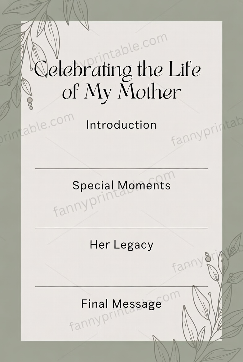 Printable Eulogy Template For Mother - Fanny Printable (2)