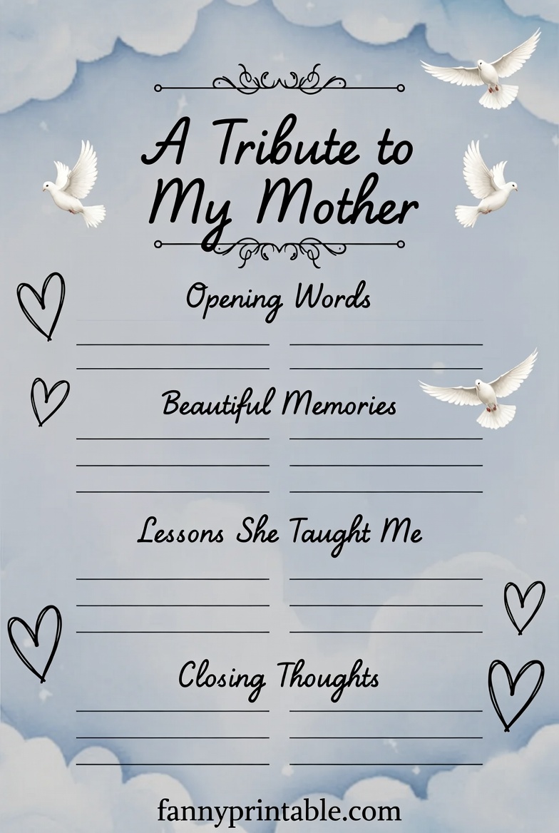 Printable Eulogy Template For Mother - Fanny Printable (4)