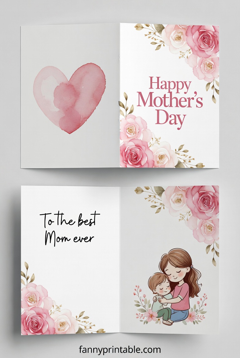 Printable Foldable Mother's Day Card (1)