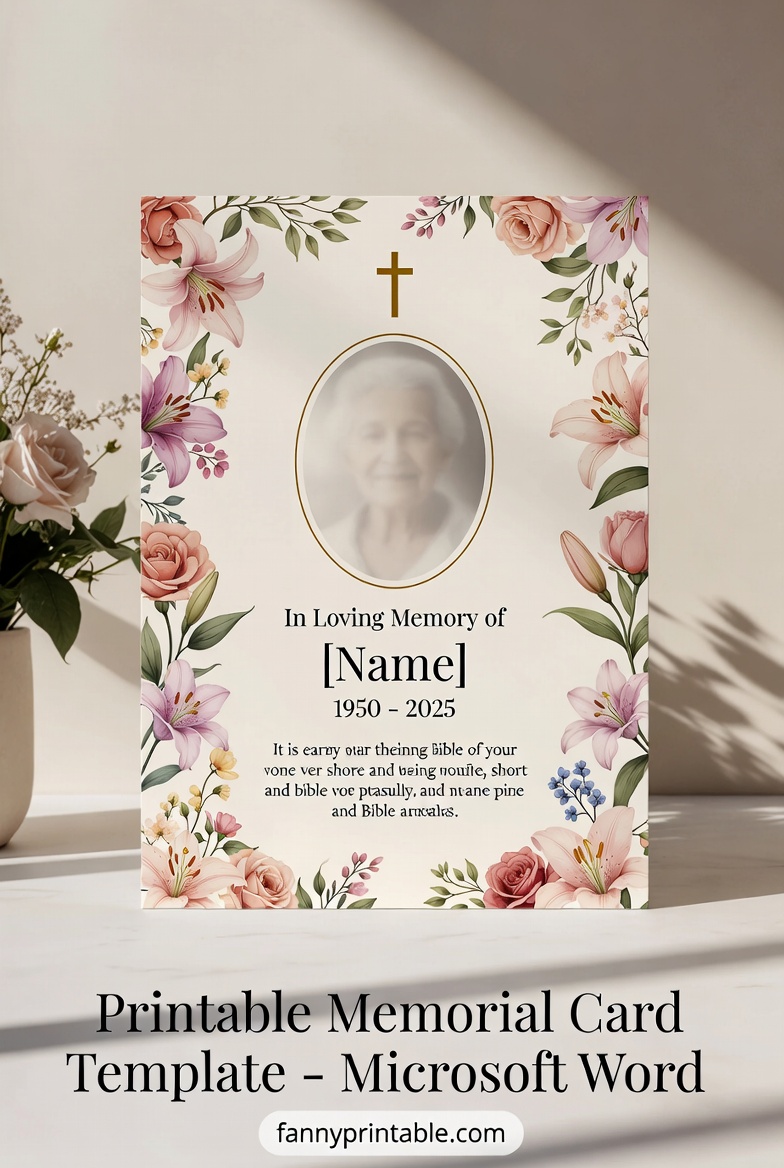 Printable Memorial Card Template Microsoft Word - FannyPrintable.Com (1)