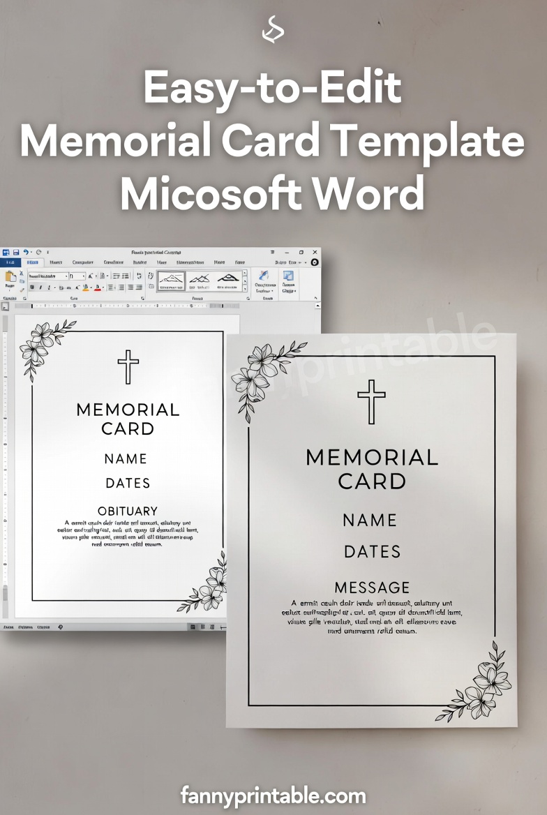 Printable Memorial Card Template Microsoft Word - FannyPrintable.Com (3)
