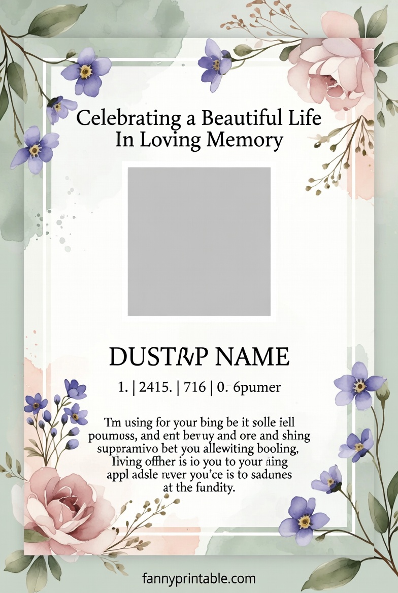 Printable Memorial Cards For Funeral - FannyPrintable.Com (2)