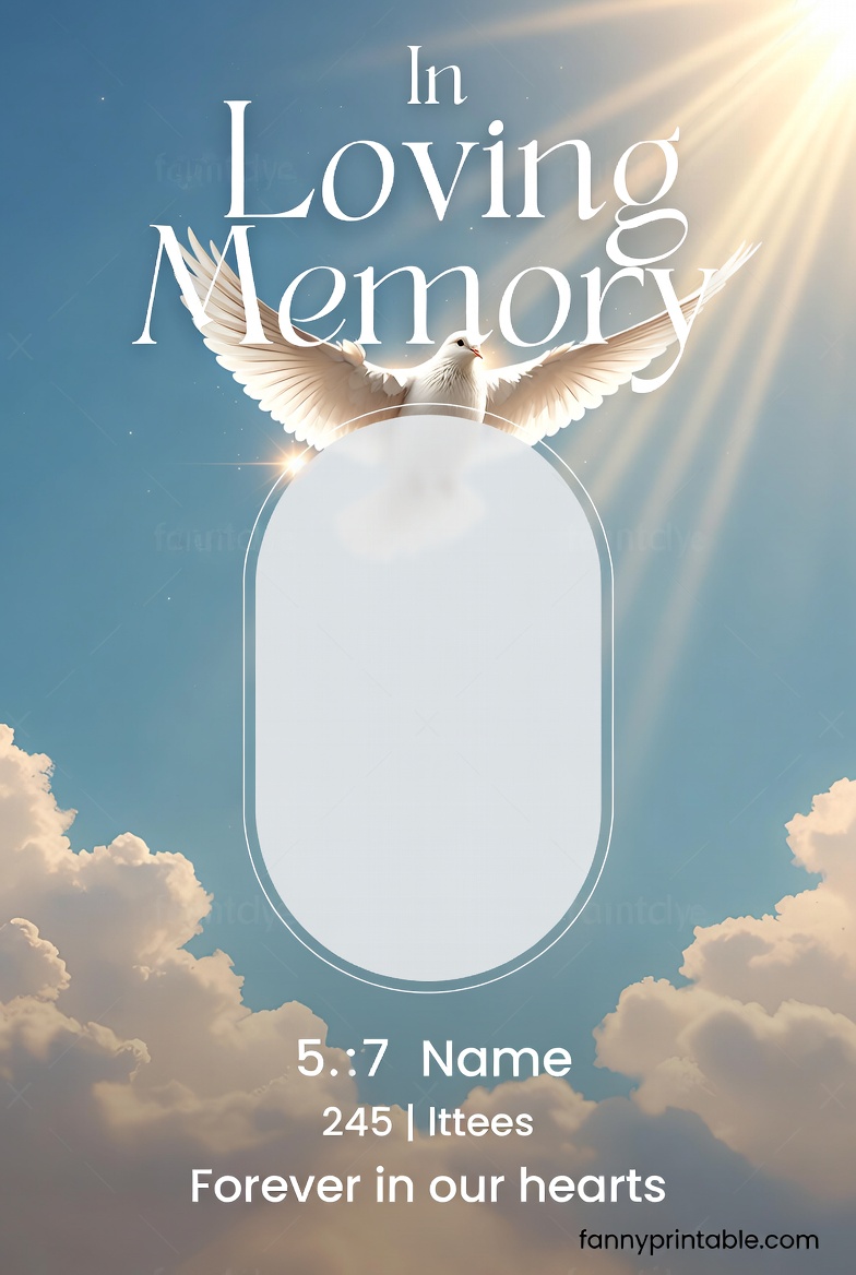 Printable Memorial Cards For Funeral - FannyPrintable.Com (4)