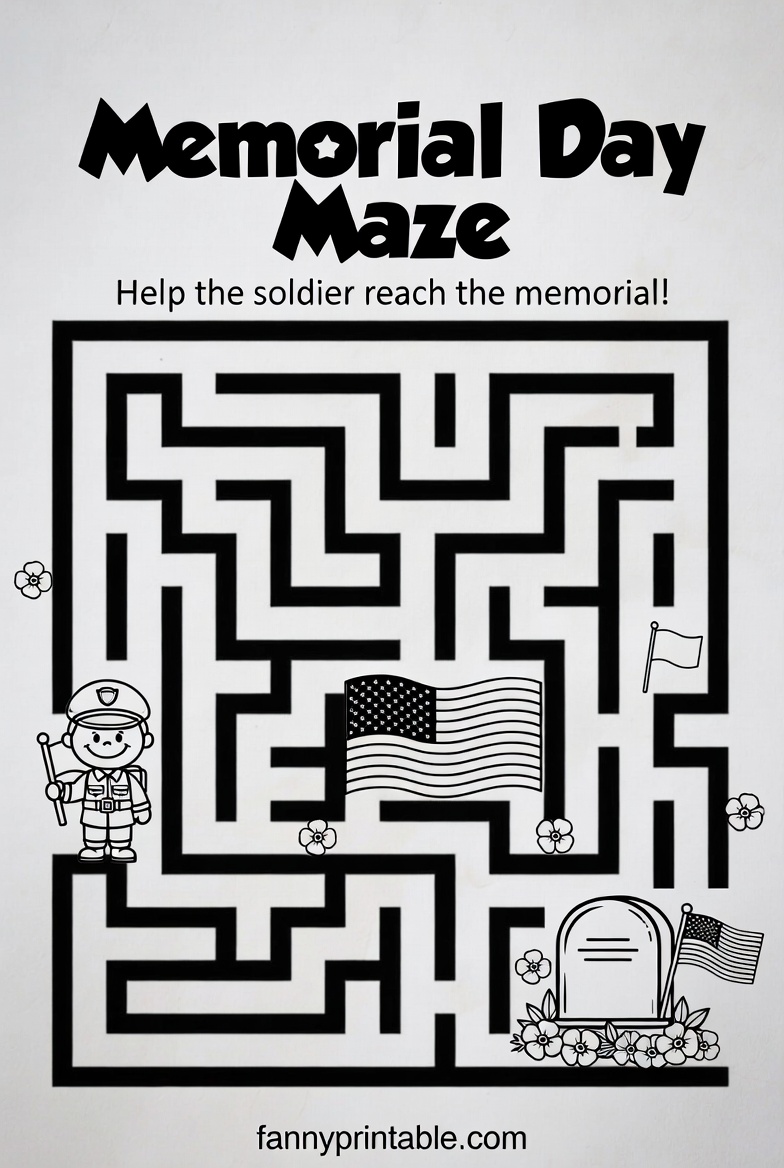 Printable Memorial Day Activity Sheets - FannyPrintable.Com (3)