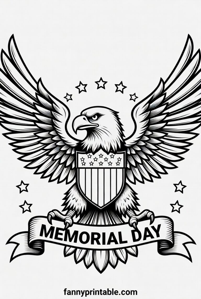 Printable Memorial Day Coloring Pages 2026 - Fanny Printable