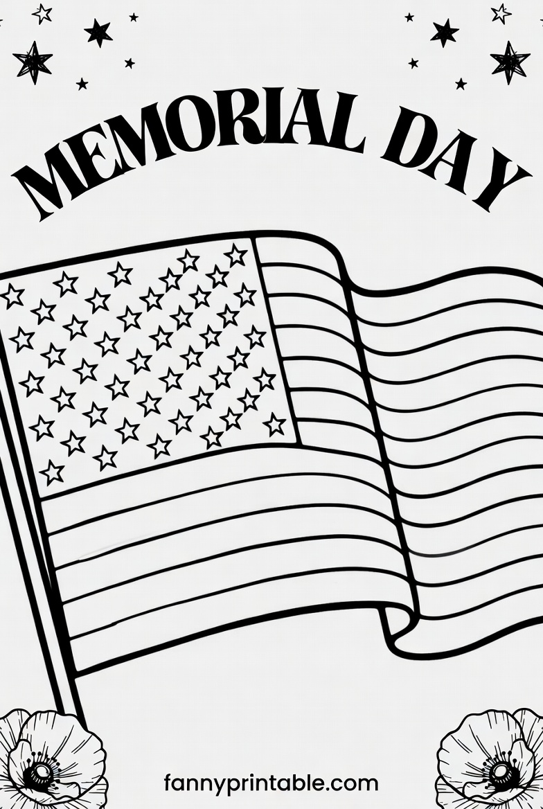 Printable Memorial Day Coloring Pages FannyPrintable.Com 2 Printable Memorial Day Coloring Pages - FannyPrintable.Com (2)