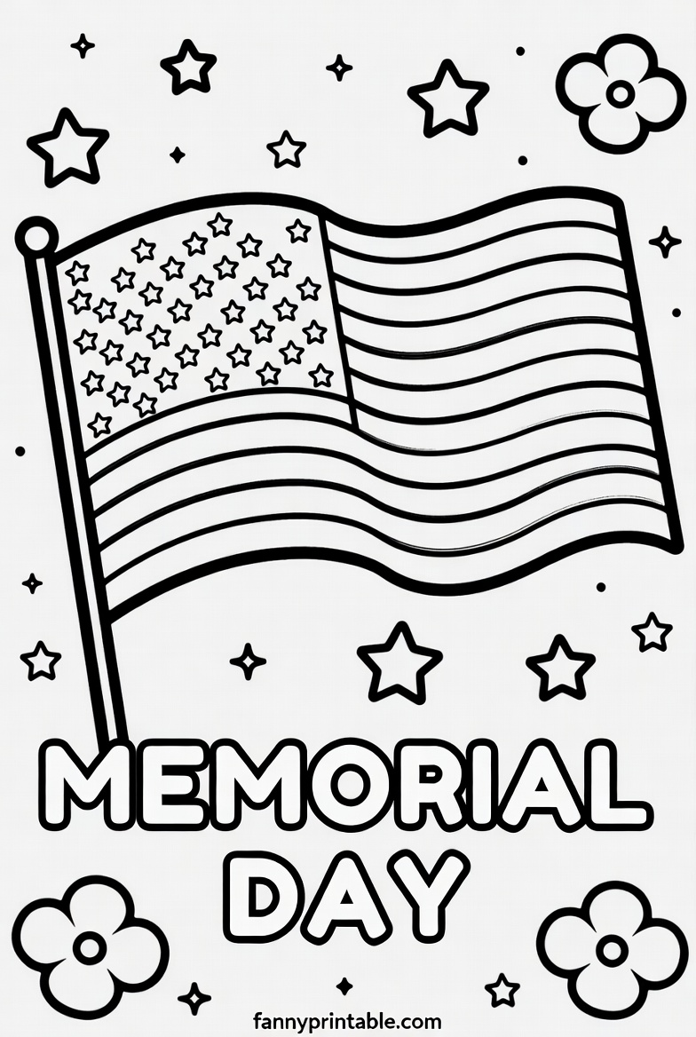 Printable Memorial Day Coloring Sheets - FannyPrintable.Com (1)