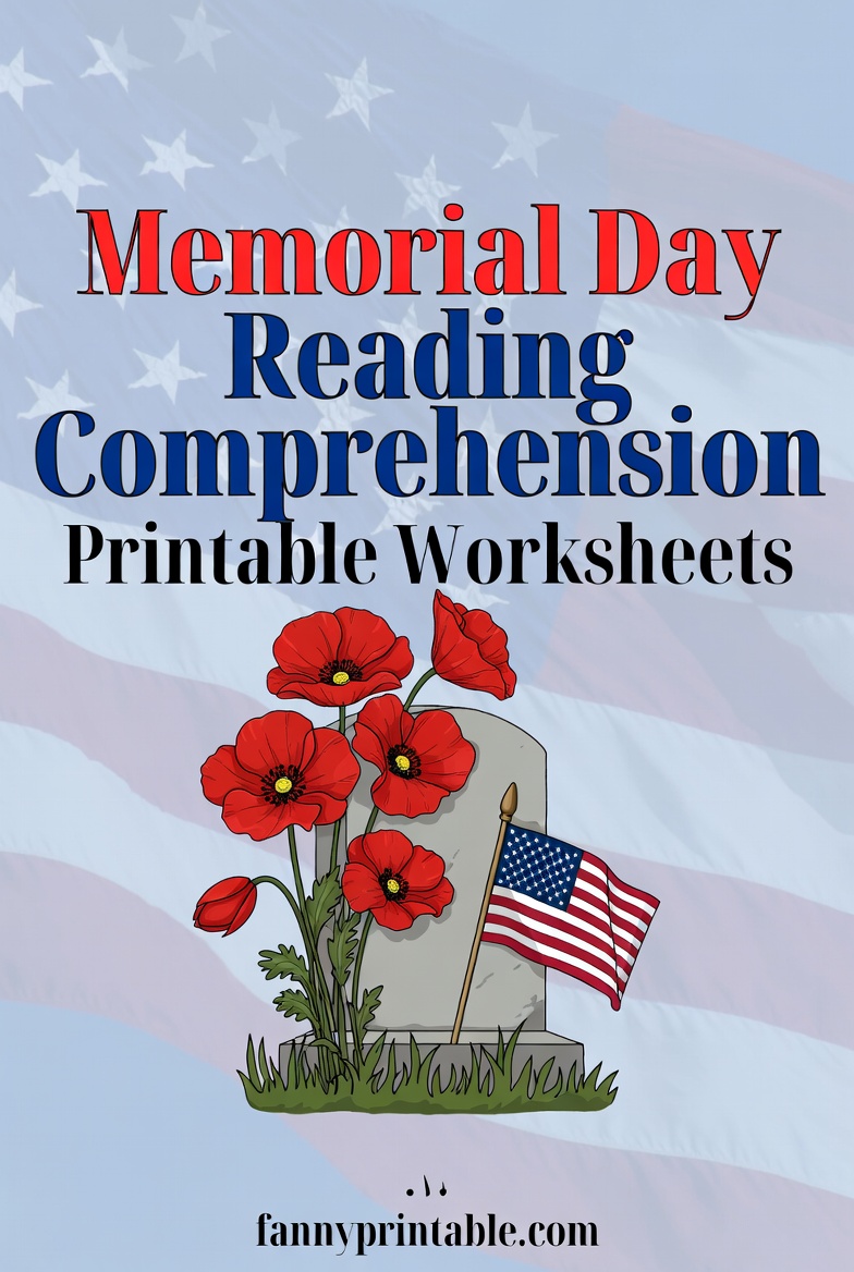 Printable Memorial Day Reading Comprehension FannyPrintable.Com 1 Printable Memorial Day Reading Comprehension - FannyPrintable.Com (1)