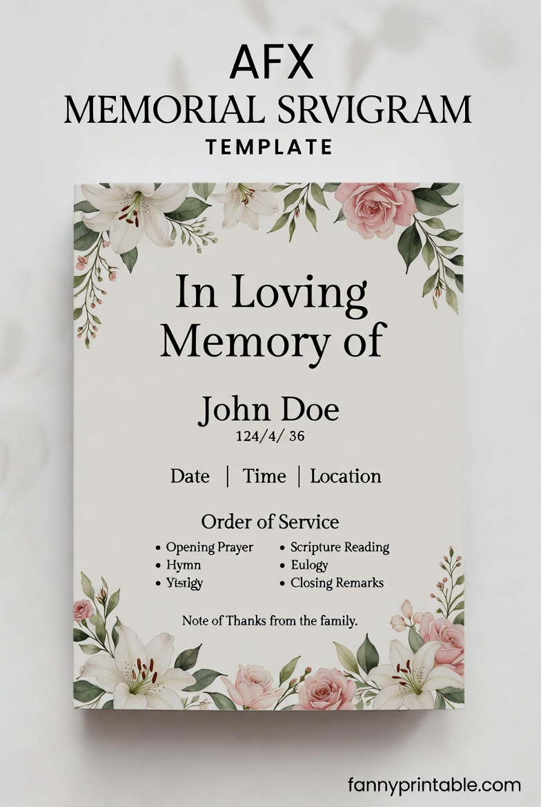 Printable Memorial Service Program Template FannyPrintable.Com 1 Printable Memorial Service Program Template - FannyPrintable.Com (1)