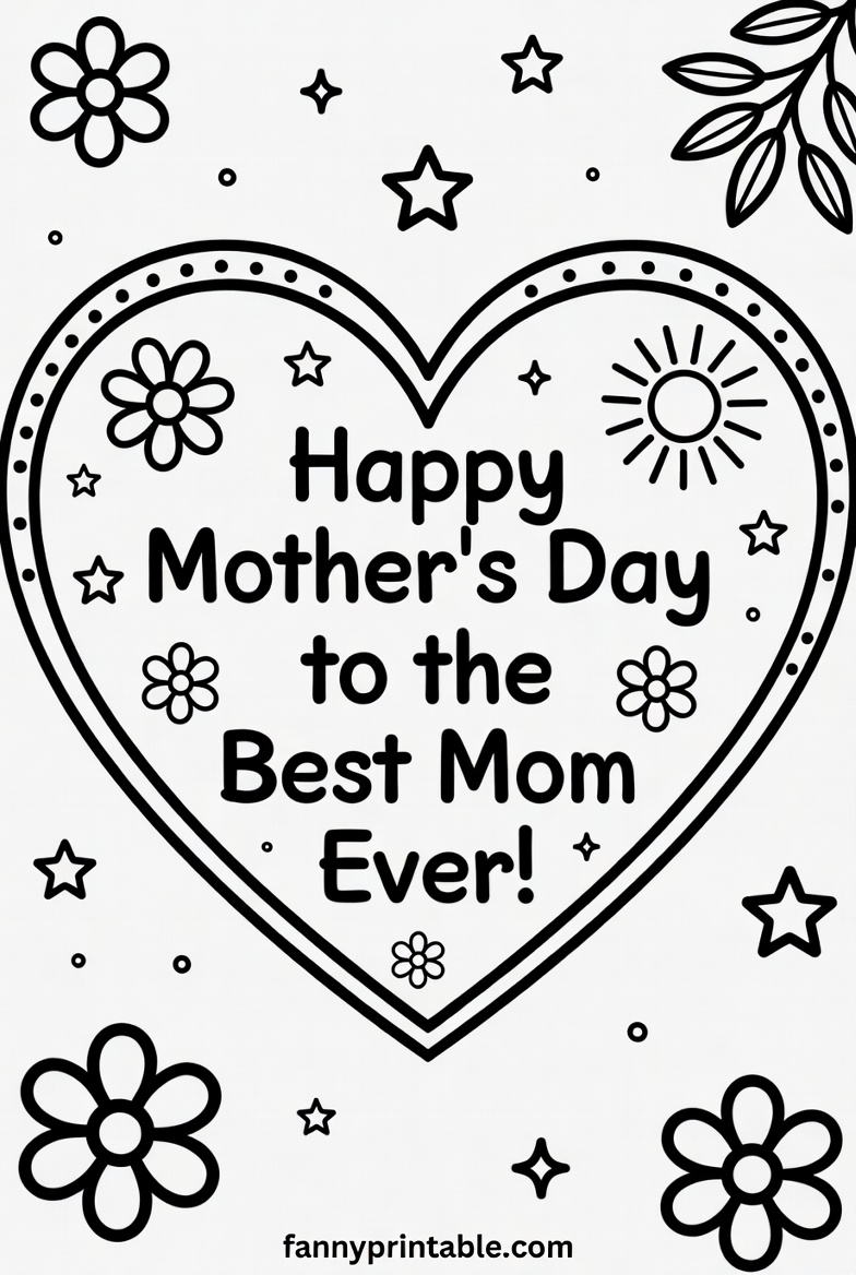 Printable Mother's Day Card For Kids To Color (1)