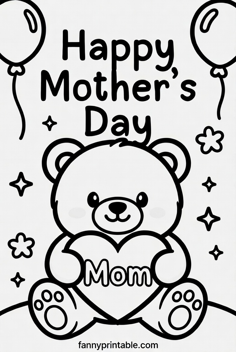 Printable Mother's Day Card To Color - Fanny Printable (2)
