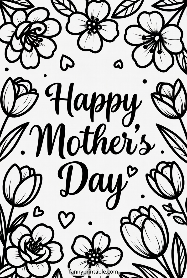 Printable Mother's Day Coloring Page (2)