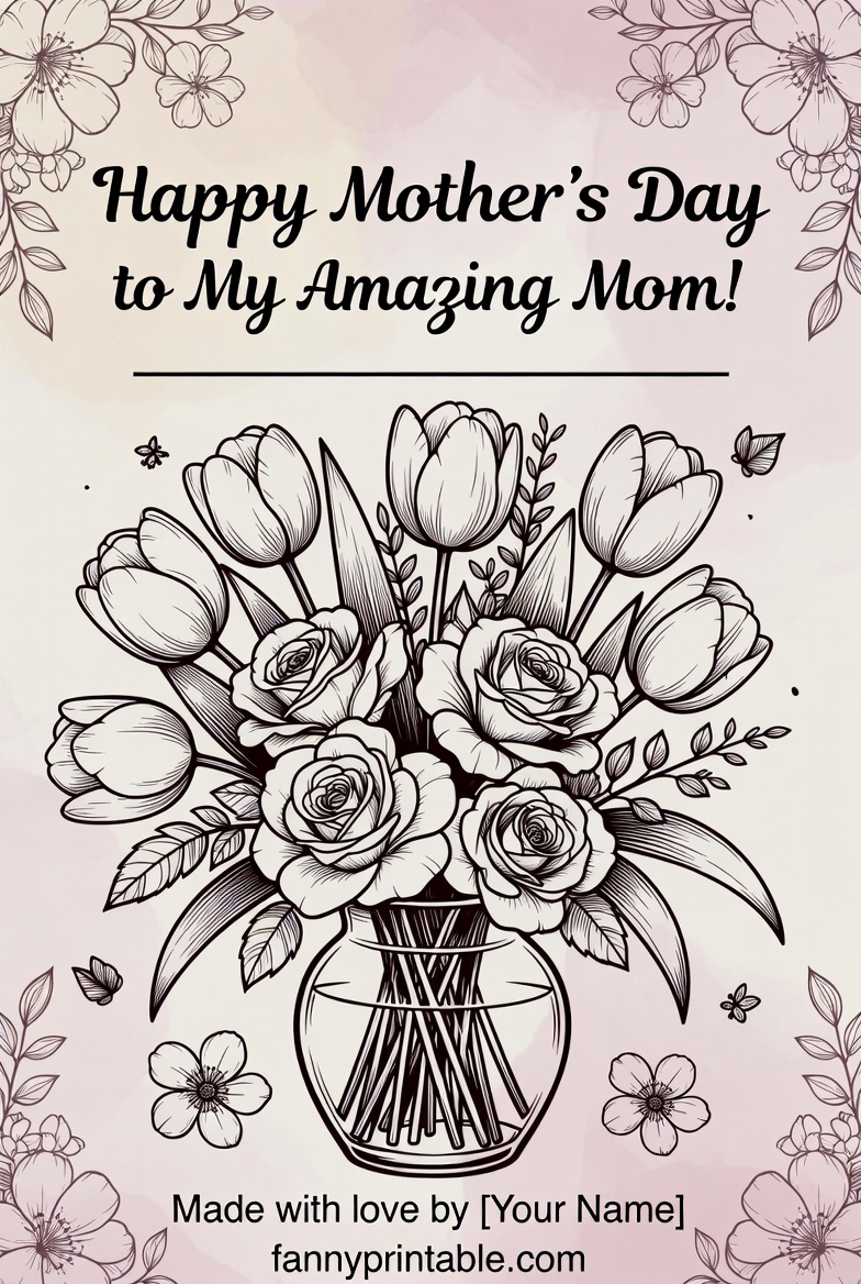Printable Mother's Day Craft Template - Fanny Printable (1)