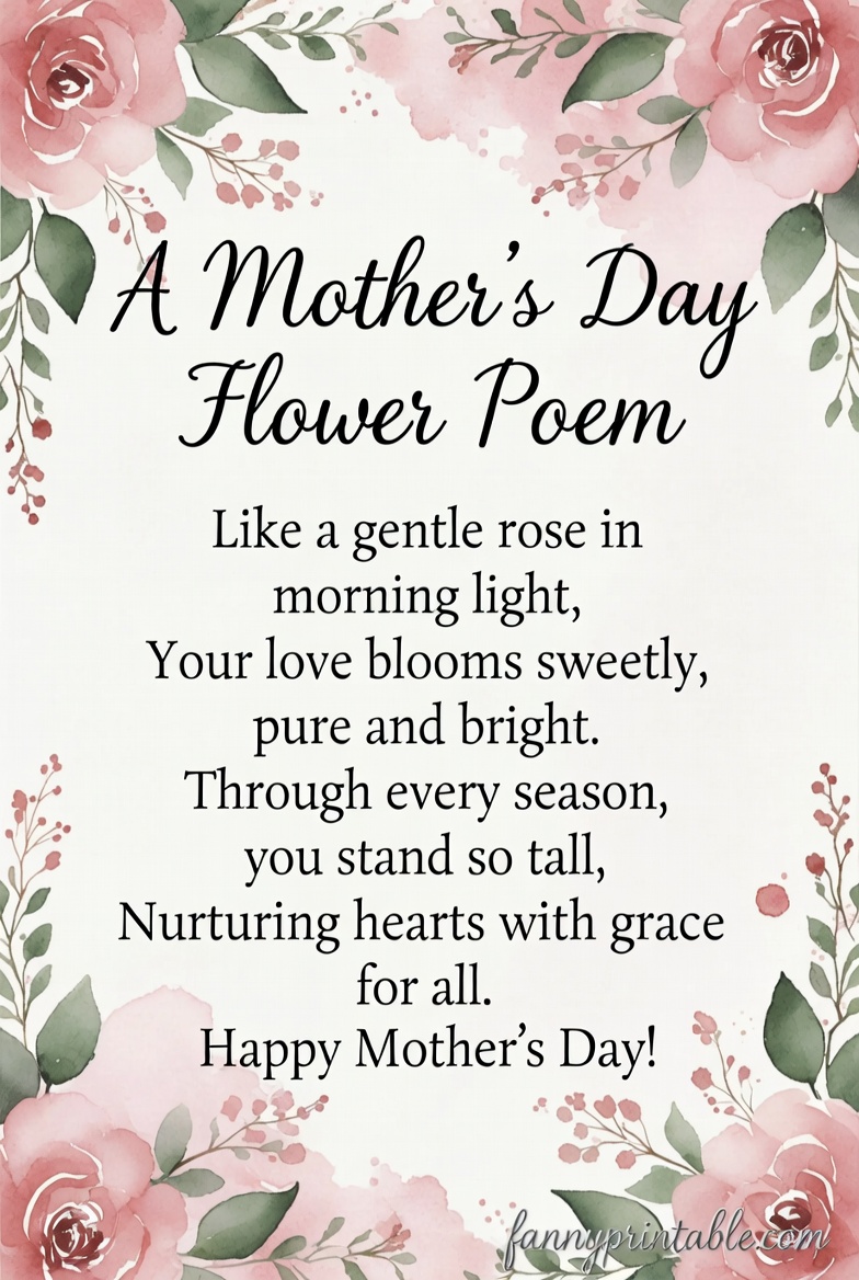 Printable Mother's Day Flower Poem - Fanny Printable (2)