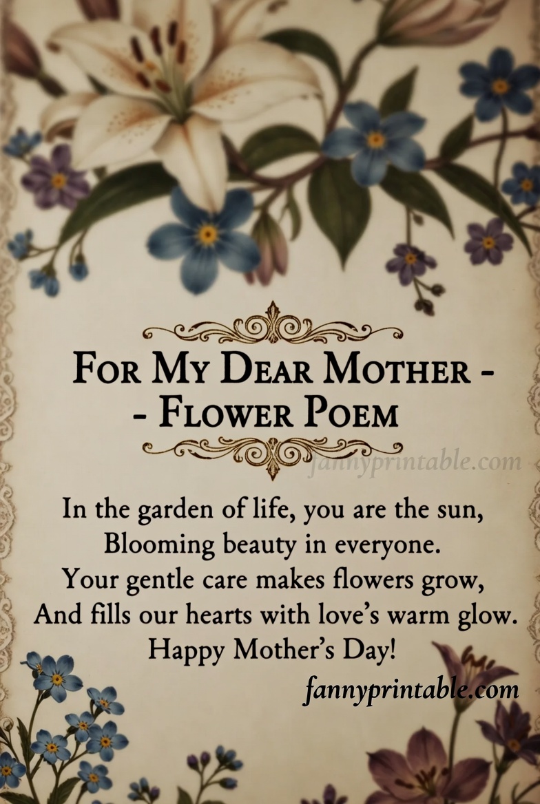 Printable Mother's Day Flower Poem - Fanny Printable (4)