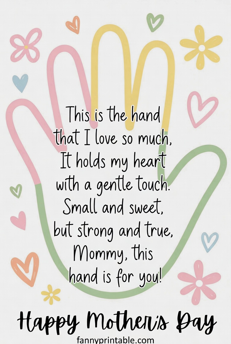 Printable Mothers Day Handprint Poem Fanny Printable 1 Printable Mother's Day Handprint Poem - Fanny Printable (1)