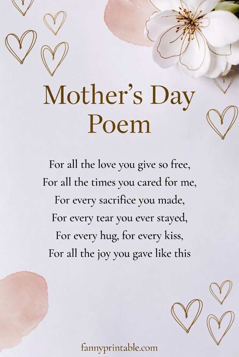 Printable Mother's Day Poems - Fanny Printable (3)
