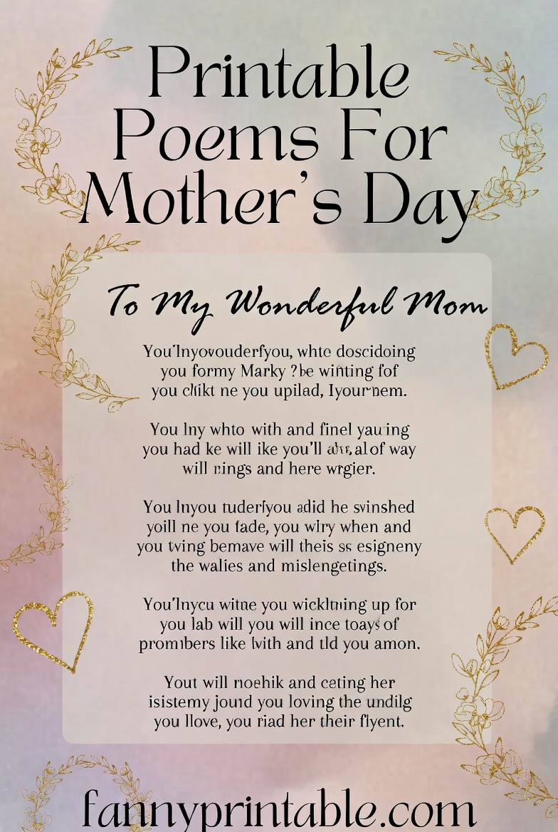 Printable Poems For Mother's Day - Fanny Printable (2)