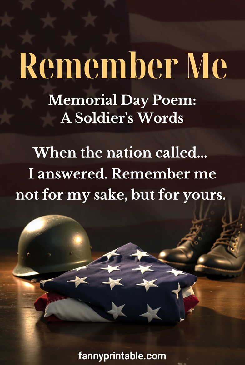 Remember Me Memorial Day Poem A Soldiers Words FannyPrintable 1 1 Remember Me Memorial Day Poem A Soldier's Words FannyPrintable (1)