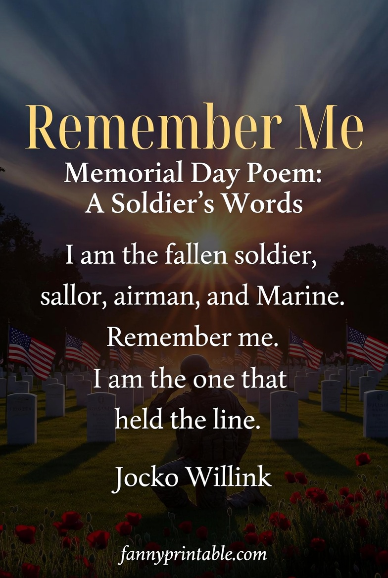 Remember Me Memorial Day Poem A Soldiers Words FannyPrintable 3 1 Remember Me Memorial Day Poem A Soldier's Words FannyPrintable (3)