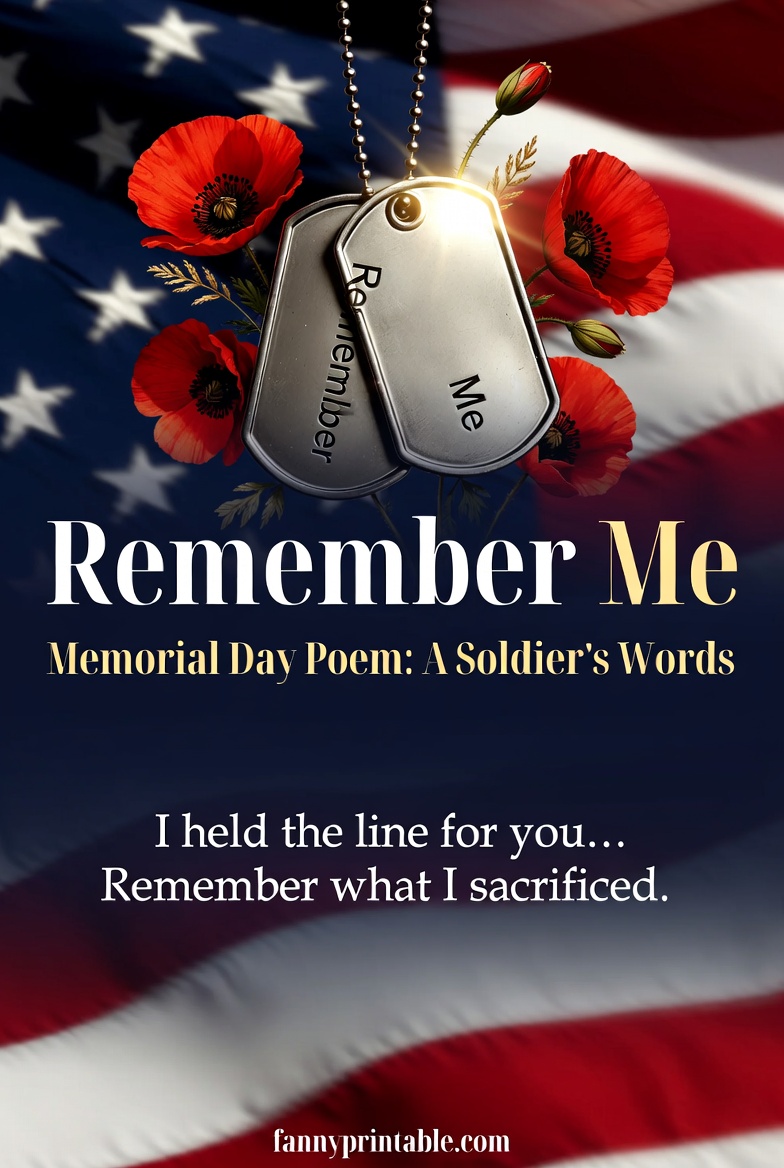 Remember Me Memorial Day Poem A Soldiers Words FannyPrintable 4 1 Remember Me Memorial Day Poem A Soldier's Words FannyPrintable (4)