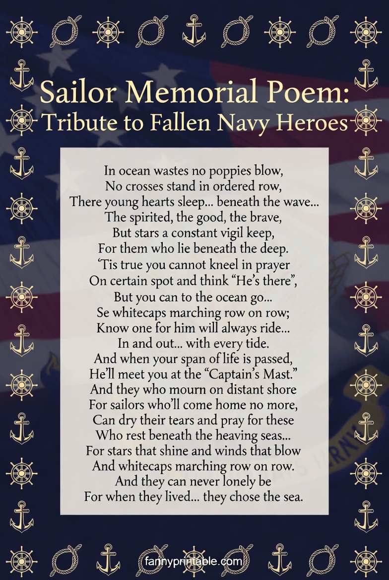Sailor Memorial Poem Tribute to Fallen Navy Heroes FannyPrintable 1 Sailor Memorial Poem Tribute to Fallen Navy Heroes FannyPrintable (1)