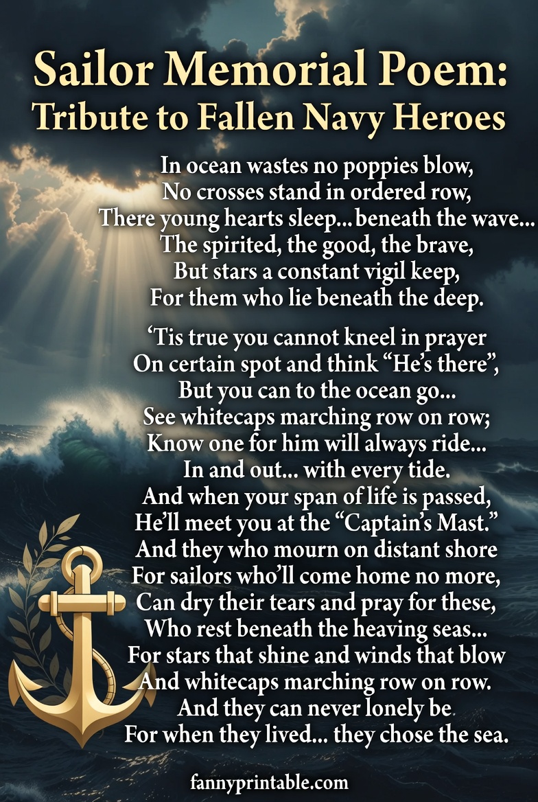 Sailor Memorial Poem Tribute to Fallen Navy Heroes FannyPrintable 4 Sailor Memorial Poem Tribute to Fallen Navy Heroes FannyPrintable (4)