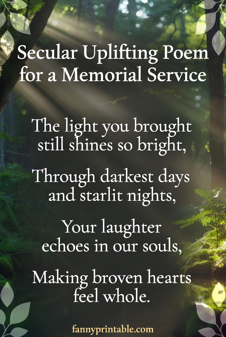 Secular Uplifting Poems for a Memorial Service FannyPrintable (1)
