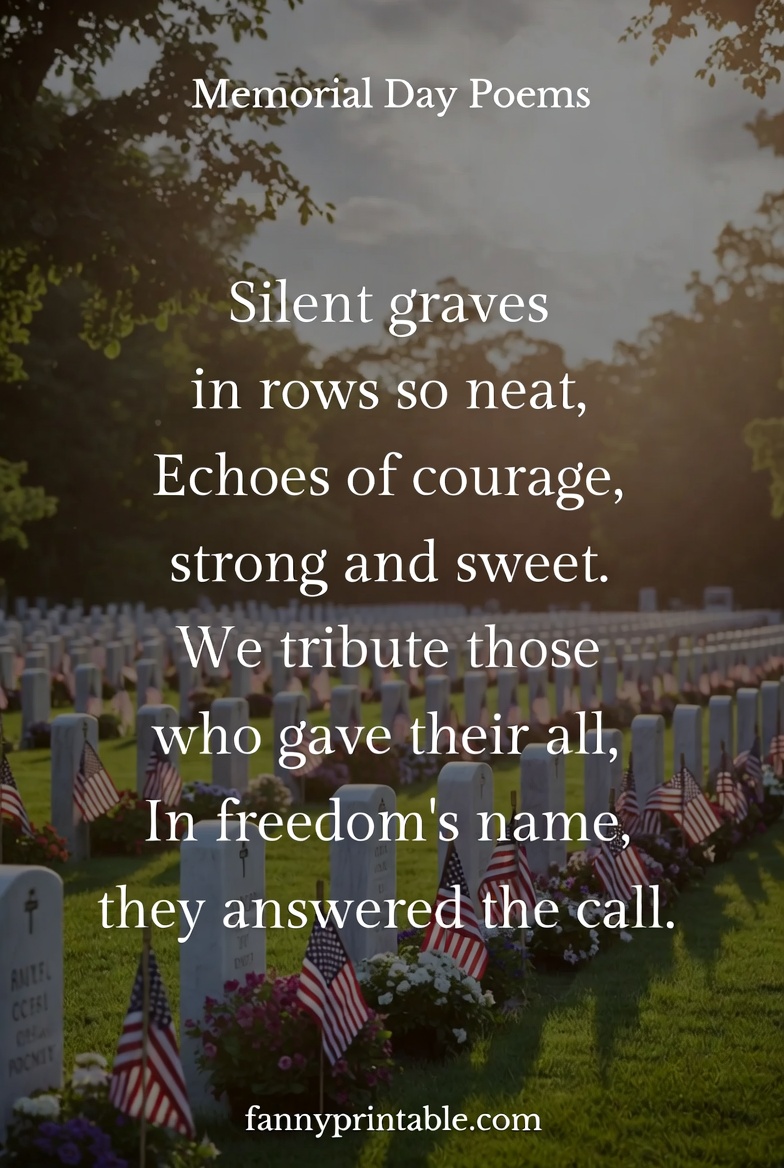 Short Memorial Day Poems for Heartfelt Tribute FannyPrintable (2)