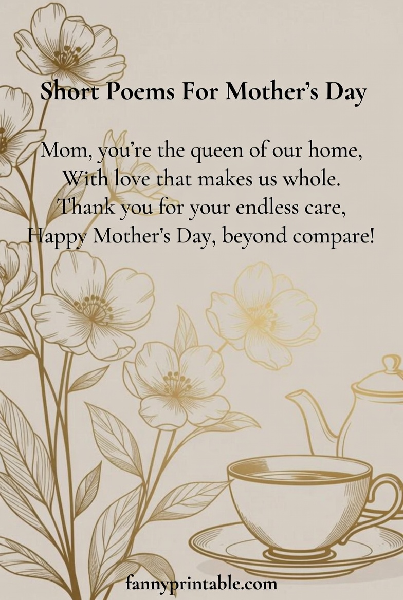 Short Poems For Mother's Day - Fanny Printable (2)