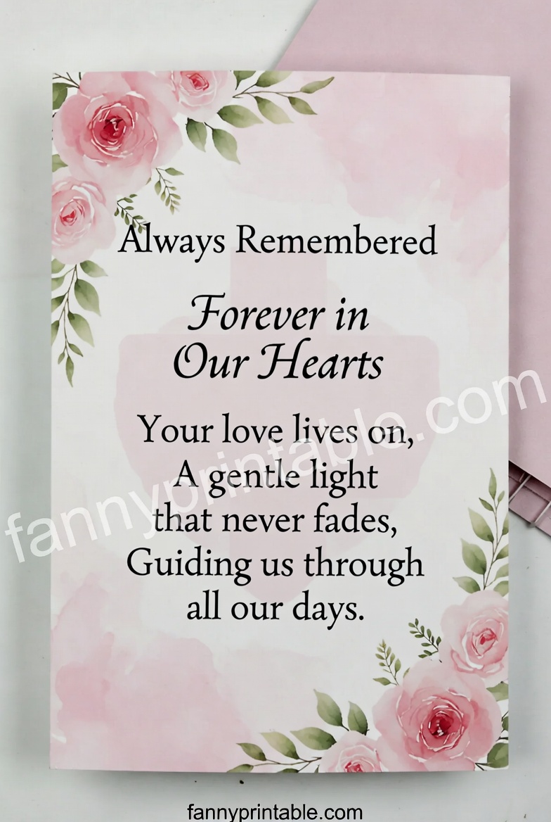 Short Poems for Memorial Cards Easy to Print FannyPrintable 3 Short Poems for Memorial Cards (Easy to Print) FannyPrintable (3)
