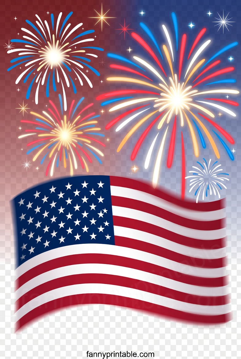 4th of July Flag, Star & Fireworks Clipart (2026)