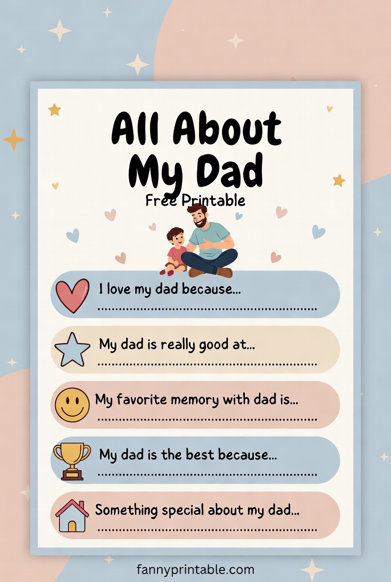 All About Dad Free Printable FannyPrintable.Com 1 All About Dad Free Printable - FannyPrintable.Com (1)