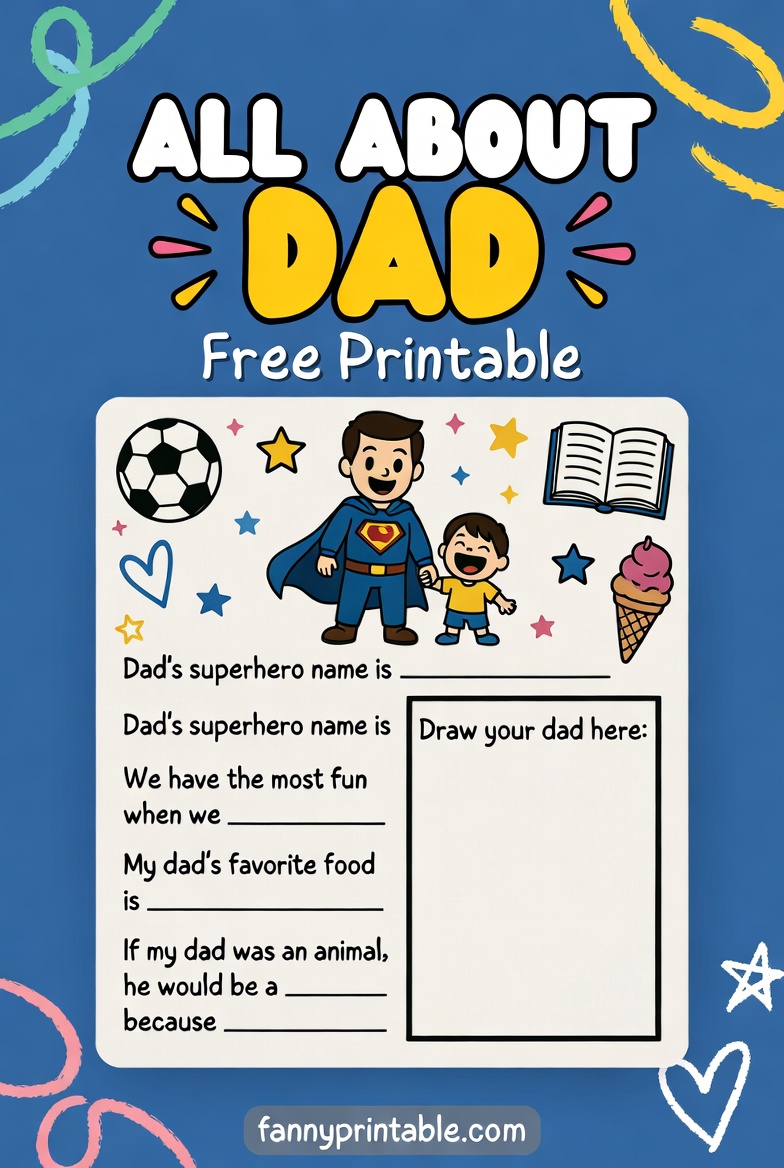 All About Dad Free Printable FannyPrintable.Com 2 All About Dad Free Printable - FannyPrintable.Com (2)