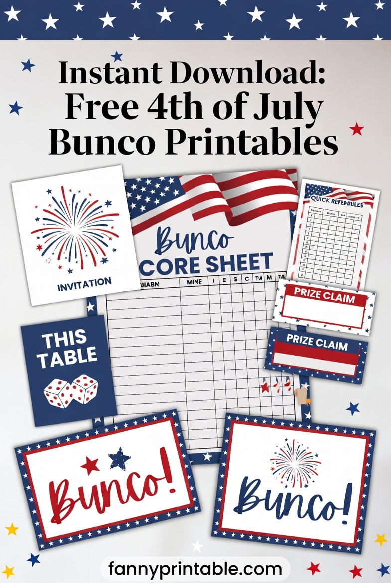 Free 4th of July Bunco Printables for Patriotic Parties (1)