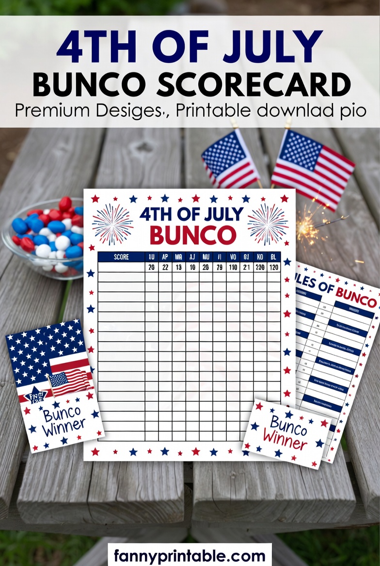 Free 4th of July Bunco Printables for Patriotic Parties (3)