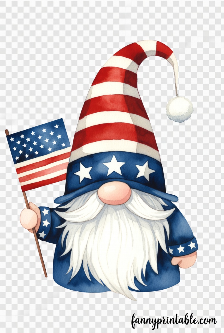 Free 4th of July Gnome Clipart (Download Now) (1)
