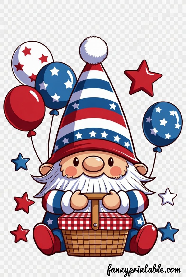 Free 4th of July Gnome Clipart (Download Now) (2)