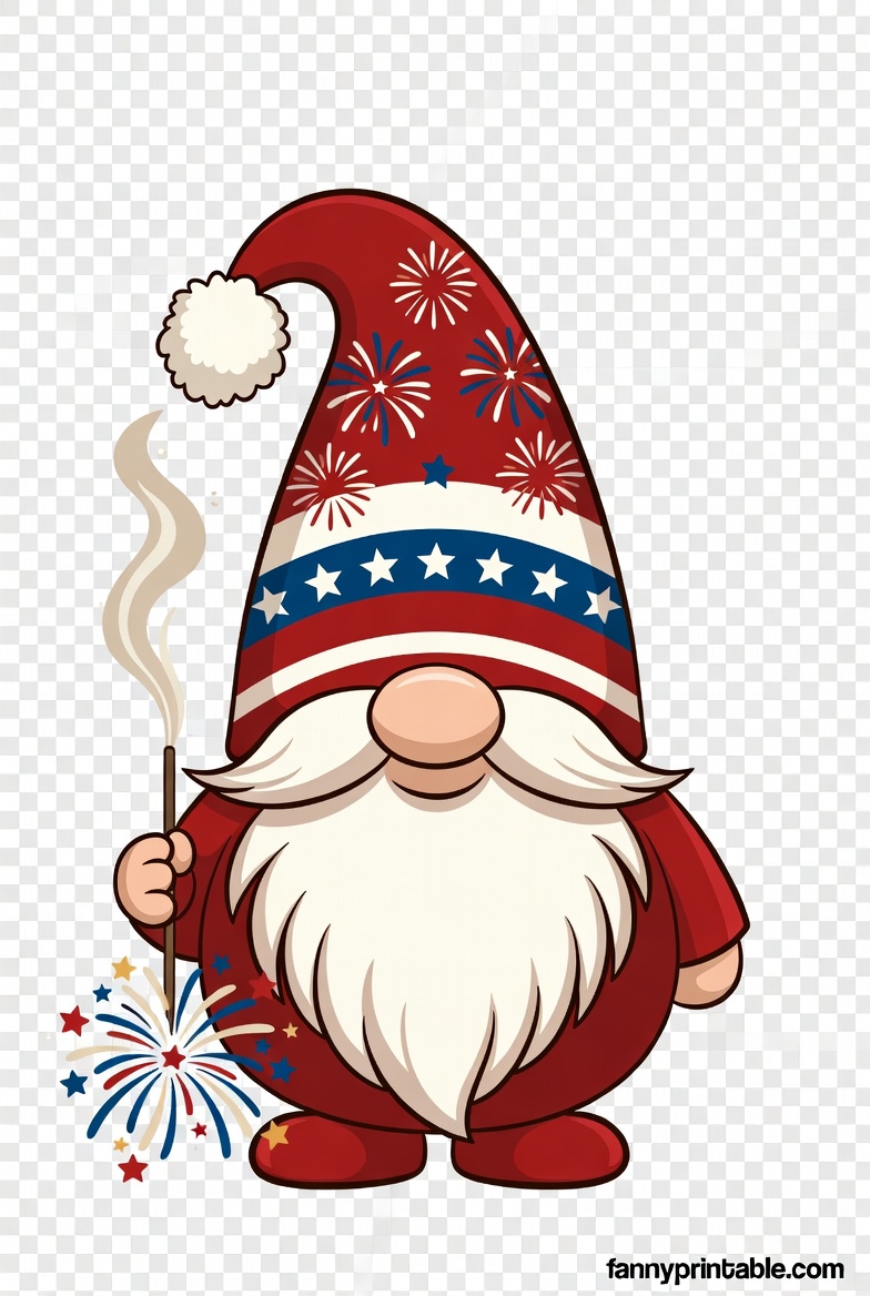 Free 4th of July Gnome Clipart (Download Now) (4)