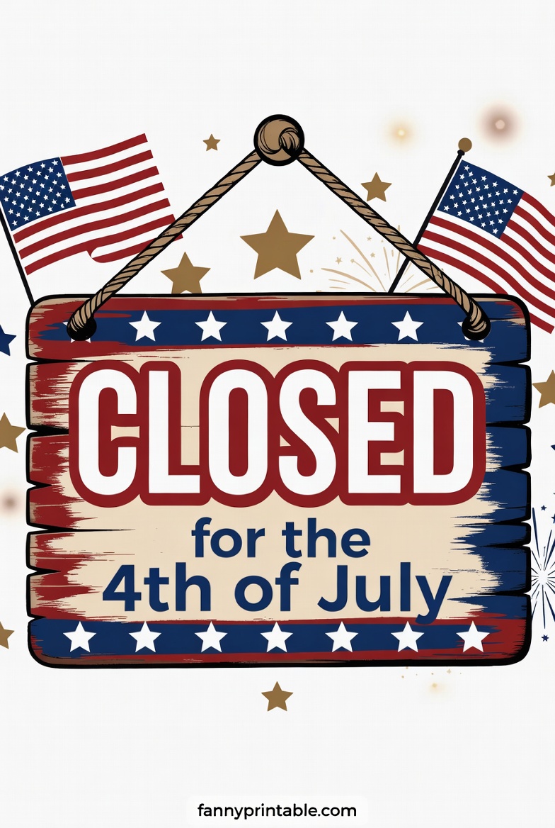 Free Closed for 4th of July Clipart Printable Signs (1)
