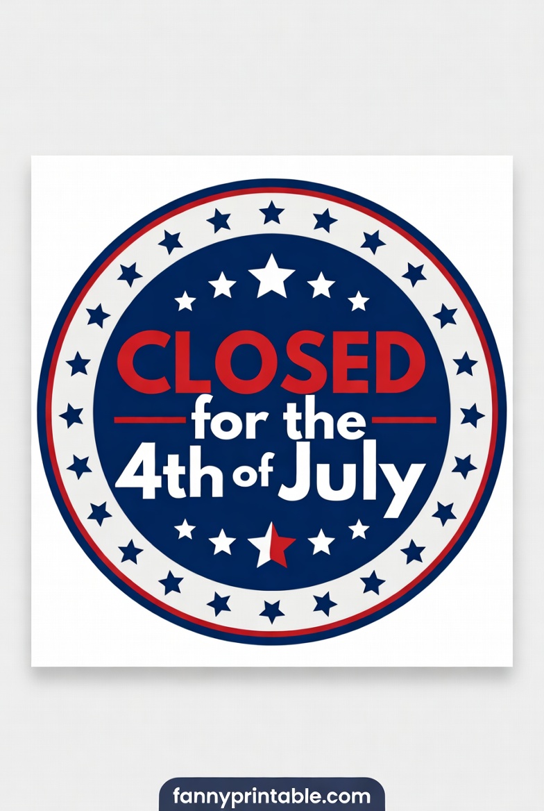 Free Closed for 4th of July Clipart Printable Signs (3)