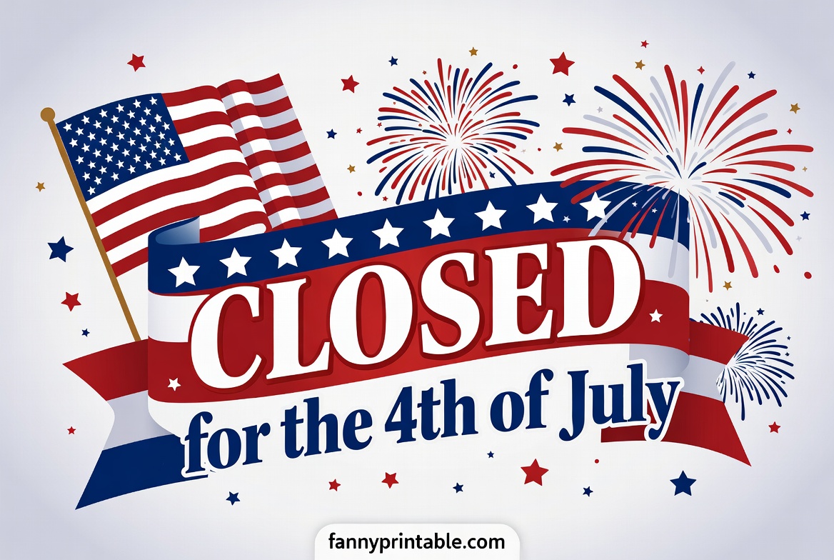 Free Closed for 4th of July Clipart Printable Signs (4)