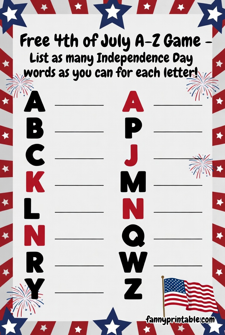 Free Printable 4th of July A-Z Game (4)