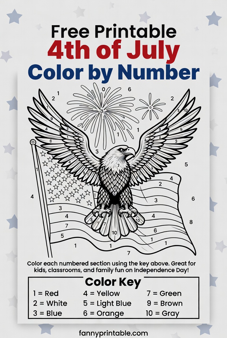 Free Printable 4th of July Color by Number 4 Free Printable 4th of July Color by Number (4)