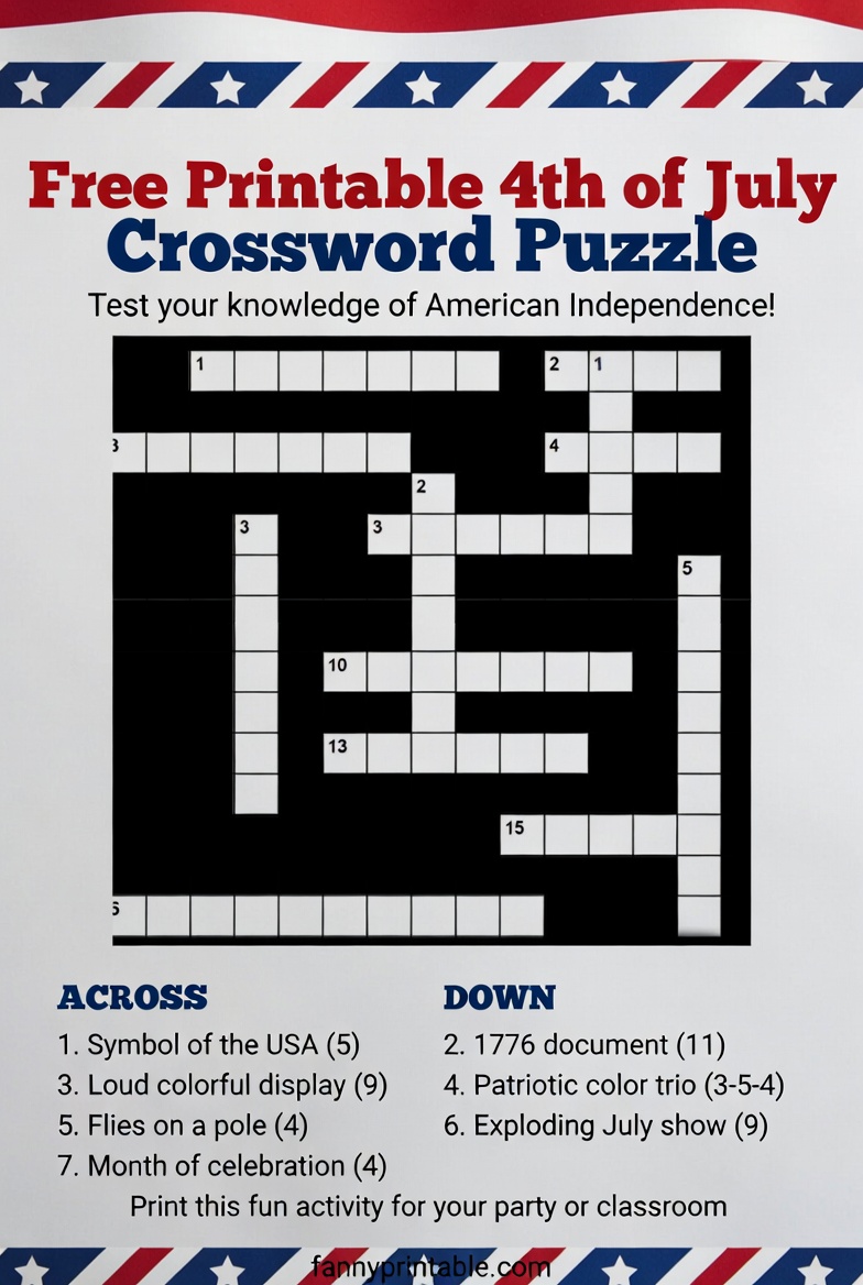 Free Printable 4th of July Crossword Puzzle (2)