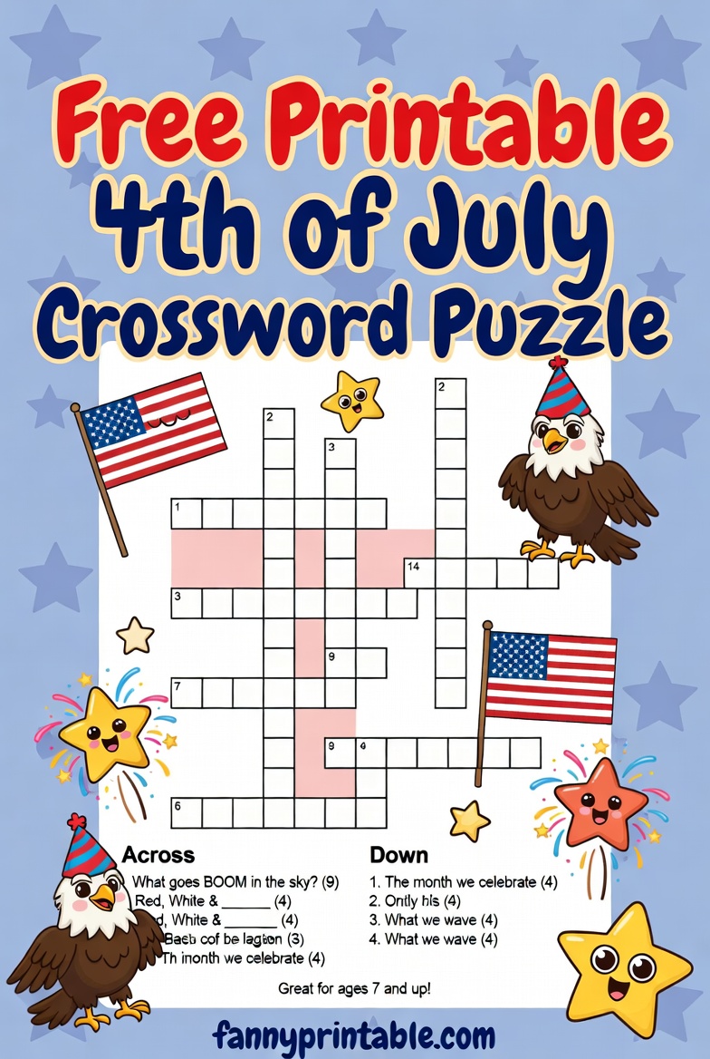 Free Printable 4th of July Crossword Puzzle (3)