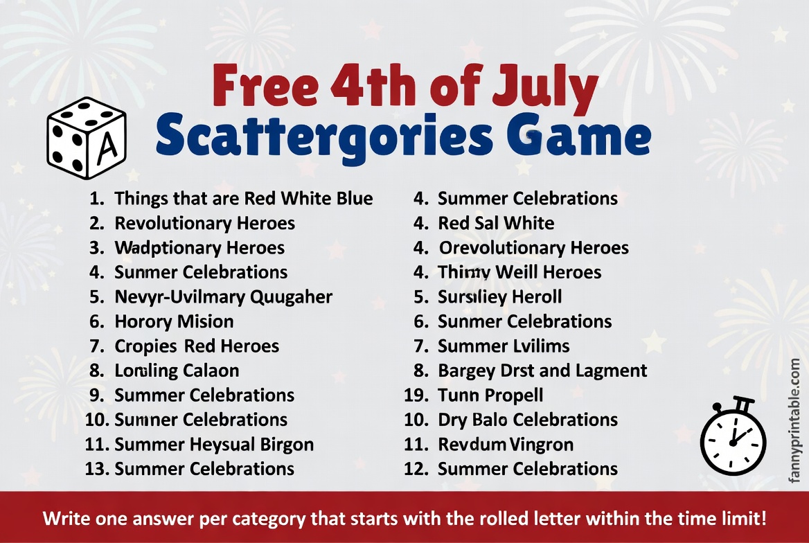 Free Printable 4th of July Scattergories (2)