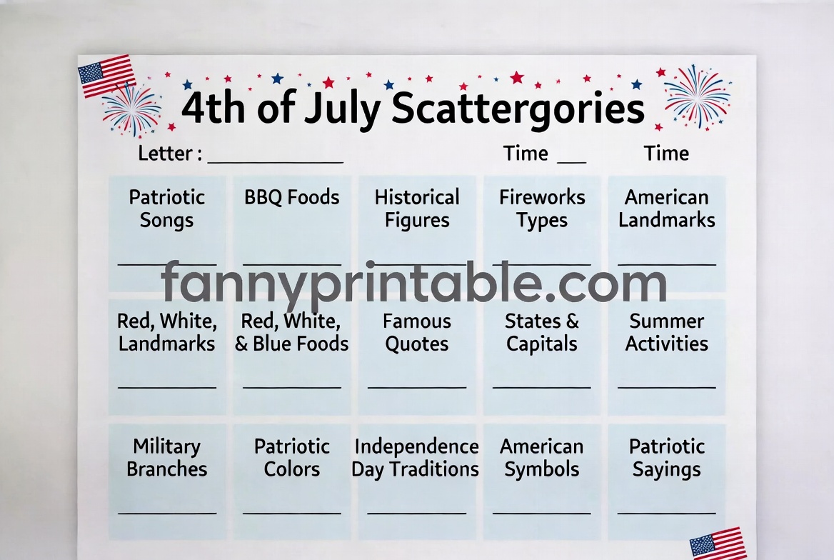 Free Printable 4th of July Scattergories (3)