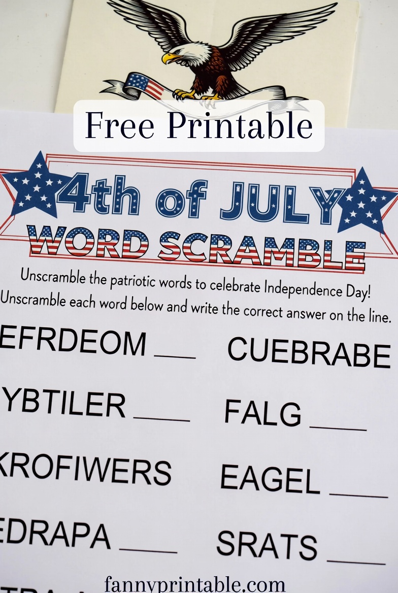 Free Printable 4th of July Word Scramble (3)