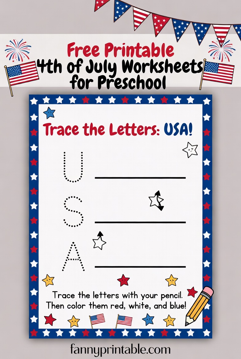 Free Printable 4th of July Worksheets for Preschool (3)